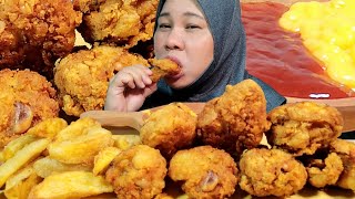 Asmr Ayam Goreng Ayamas Kentang Goreng Crispy With Sos Cili amp Keju [upl. by Niliram]