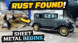 I FOUND RUST Custom Firewall Rust Repair Rear Tunnel amp MORE 1930 FORD MODEL A [upl. by Itin958]