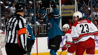 Joel Ward tallies hat trick vs Hurricanes [upl. by Zubkoff]