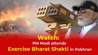 Watch PM Modi attends Exercise Bharat Shakti in Pokhran [upl. by Siravaj]