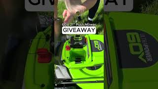 G I V E A W A Y W I N a Greenworks 60V 21 Cordless Battery Push Lawn Mower w 5 0Ah Battery [upl. by Suchta]