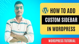 How To Add Custom Sidebar in WordPress website How to create custom sidebar in WordPress website [upl. by Hanshaw]