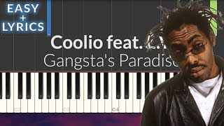 Coolio  Gangstas Paradise EASY Piano Tutorial  Lyrics [upl. by Connett811]