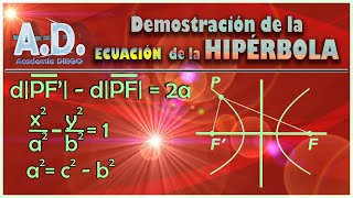 Demostración de la ECUACIÓN de la HIPÉRBOLA Academia DIEGO [upl. by Eitsirc]