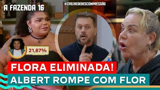 🔴CABINE DE DESCOMPRESSÃO FLORA SAI COM 2187 e FICA CHOCADA🚨 ALBERT SURTA COM FLOR🔥 A FAZENDA 16 [upl. by Hcardahs]