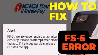 FS Error on icici imobile app how to fix We are experiencing technical difficulty [upl. by Hatokad]