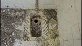 Abandoned 1980s Pozzi Ginori Squatting toilet on a High Level Twisted Pipe Cistern [upl. by Chemar]