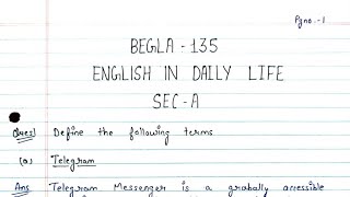 BEGLA 135 solved handwritten assignment 20232024  BEGLA 135 solved assignment in English 20232024 [upl. by Haeckel]