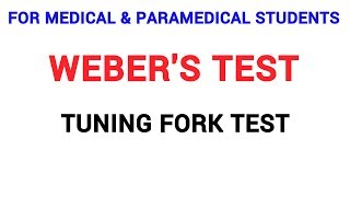 WEBERS TEST  CLINICAL LAB  PHYSIOLOGY [upl. by Wilton]