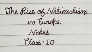 Rise of Nationalism in Europe Handwritten notes class 10 History [upl. by Omidyar]