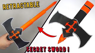 RETRACTABLE SWORD  Try to make a secret sword with paper  Origami sword [upl. by Peterson]