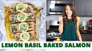 Lemon amp Basil Baked Salmon in Foil [upl. by Hatnamas]