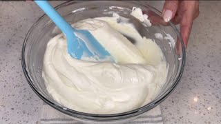 “HomemadeCream” Recipe  Suitable for cakes pastries and desserts [upl. by Anoirtac316]