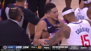 DeMarcus Cousins is so mad about Deandre Ayton game winning dunk he shoves Devin Booker 👀 [upl. by Niro]