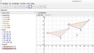 GeoGebra  52 Flytt objekt med vektor M [upl. by Leciram]