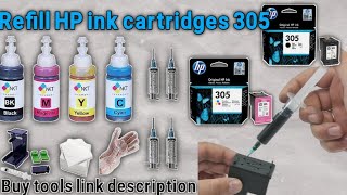 How to Refill HP 305 Ink Cartridge for Deskjet 27232320271027202732 Printer  Step by Step Guide [upl. by Yc]