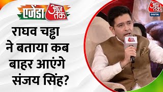 Agenda Aaj Tak 2023 BJP पर जमकर बरसे Raghav Chadha बताया कब बाहर आएंगे जेल में बंद नेता [upl. by Anilesor]