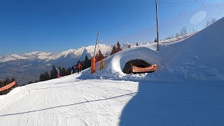 Samoens  GoPro POV skiing down Blue Les Chars in Grand Massif resort March 2022 [upl. by Oringa]