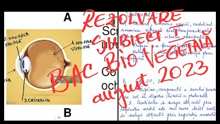 REZOLVARE SUBIECT BACALAUREAT BIOLOGIE VEGETALA AUGUST 2023  SUBIECTUL 1 [upl. by Gault619]