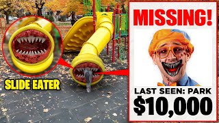 BLIPPI WENT MISSING IN REAL LIFE SLIDE EATER EATS BLIPPI [upl. by Durr184]