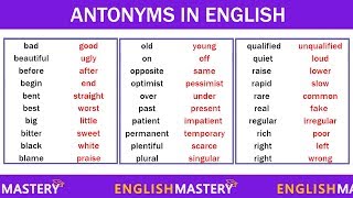 Learn 200 Common Antonyms Words in English to Expand your Vocabulary [upl. by Noryk]