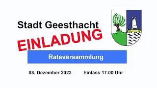 Geesthacht  Ratsversammlung Dezember 2023 [upl. by Lombardi]