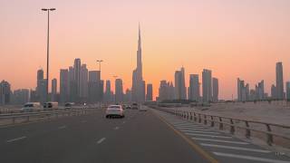 Dubai 4K HDR  Sunset Drive [upl. by Arahk]