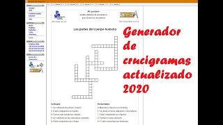 Generador de crucigramas actualizado 2020 [upl. by Airyt]