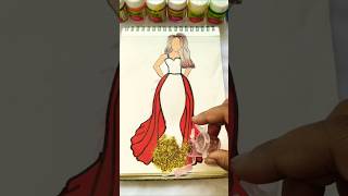 Gorgeous dress art ✨👗❤️‍🔥 watch for End 😱 youtubeshortstrendingshortsviralshortsatisfyingdress [upl. by Jehial]