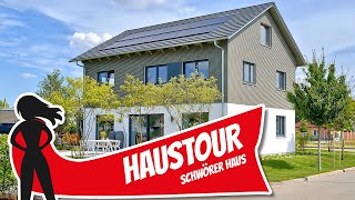 Haustour Neues Fertighaus mit Carport und ausgebautem Dachboden von Schwörer Haus  Hausbau Helden [upl. by Furie]