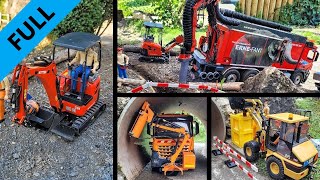 Traffic light installation in tunnel RC Excavator Kubota Hutter U17 Suction Truck CAT loader FULL [upl. by Downey]