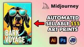 How I create SELLABLE AI Art Prints With Midjourney  Timelapse [upl. by Inahteb]