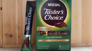 Nescafe Tasters Choice Decaffeinated Instant Coffee Review [upl. by Leesa528]