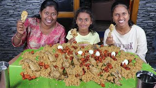 5KG Chicken Biryani And Chicken 65 With Egg Eating Challenge In Tamil Foodies Divya VS Anushya [upl. by Siravat]