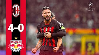 We advance to the Round of 16  AC Milan 40 RB Salzburg  Highlights Champions League [upl. by Aslin]