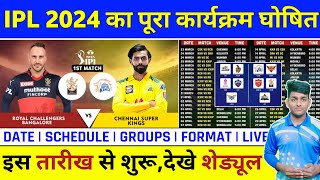 IPL 2024 Start DateScheduleVenues amp Format Announced  IPL 2024 Kab Shuru Hoga  IPL Schedule 2024 [upl. by Gertie]