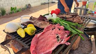 PARRILLADA DE CARNE ASADA CON FRIJOLES CHARROS [upl. by Keifer]