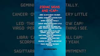 Zodiac Signs and Cap [upl. by Mariand]