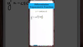 Differentiation  Trigonometric  ddx cotcscx [upl. by Eentihw893]