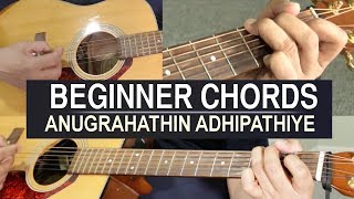 Beginner Chords Guitar  Anugrahathin Adhipathiye [upl. by Nekal216]