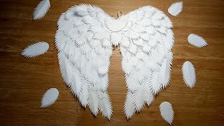 BUDGETFRIENDLY AND EASY ANGEL WINGS  DIY ANGEL WINGS MADE OF PAPER [upl. by Goldstein]