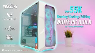 VLOG 55K Php GamingCodingEditing WHITE PC Build Ryzen 5 3600  RTX 2060 w 5 Game Benchmarks [upl. by Aloisius]