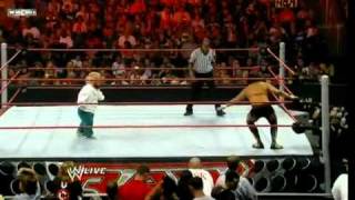 WWE Raw Hornswoggle VS Blindfolded Chavo Guerrero [upl. by Temhem]