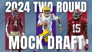 UPDATED 2 ROUND 2024 NFL Mock Draft  2024 NFL Mock Draft [upl. by Gilmour]