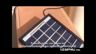 Pannello solare con faro a led  Sensore crepuscolare 2w 5v [upl. by Malinde663]