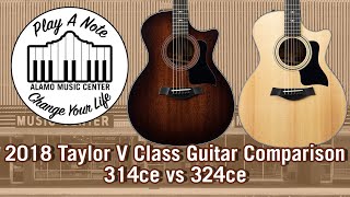 Can You Hear the Difference Between Taylors V Class 314ce and 324ce  Acoustic Guitar Comparison [upl. by Gregorius]