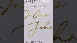 DIY your dream wedding welcome sign with exquisite gold acrylic names [upl. by Benildis]