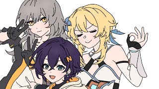 Triple Baka but its Lumine Stelle and Belle  GENSHIN IMPACT HONKAI STARRAIL ZENLESS ZONE ZERO [upl. by Alieka]