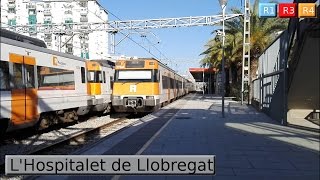 Rodalies Barcelona  LHospitalet de Llobregat R1  R3  R4  R12  Renfe 447 [upl. by Aicemat]