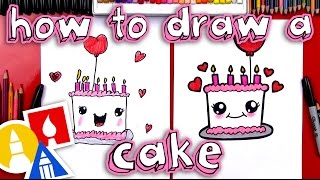 How To Draw A Cute Birthday Cake [upl. by Anaynek351]